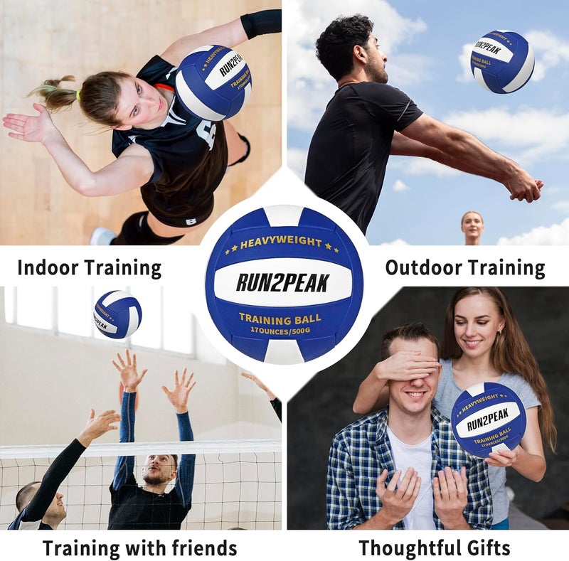 RUN2PEAK Setter Training Volleyball Official Size 5 Volleyballs Heavy Weight Ball PU Practice Volley Balls for Indoor Rebounder Equipment Setters Weighted Volleyball Setting Trainer - Image 4